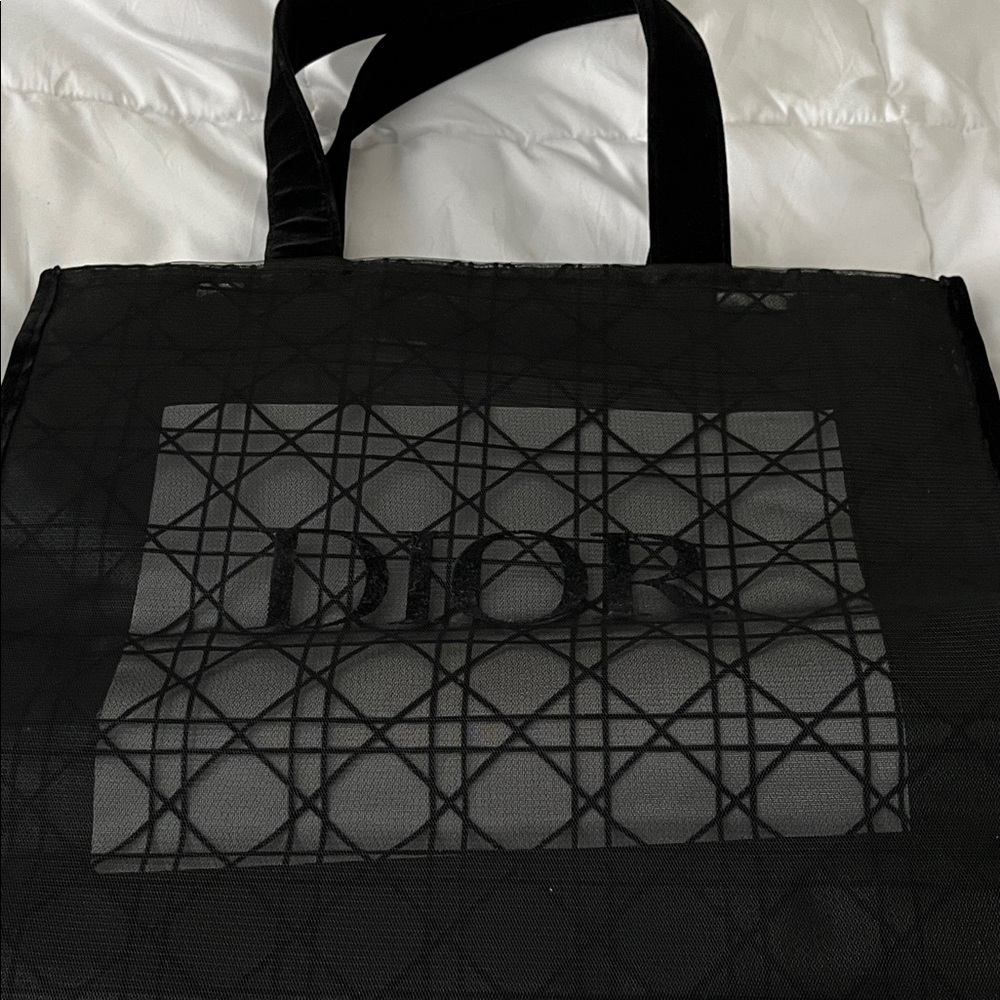 GWP Novelty Dior Black Geometric Pattern Tote